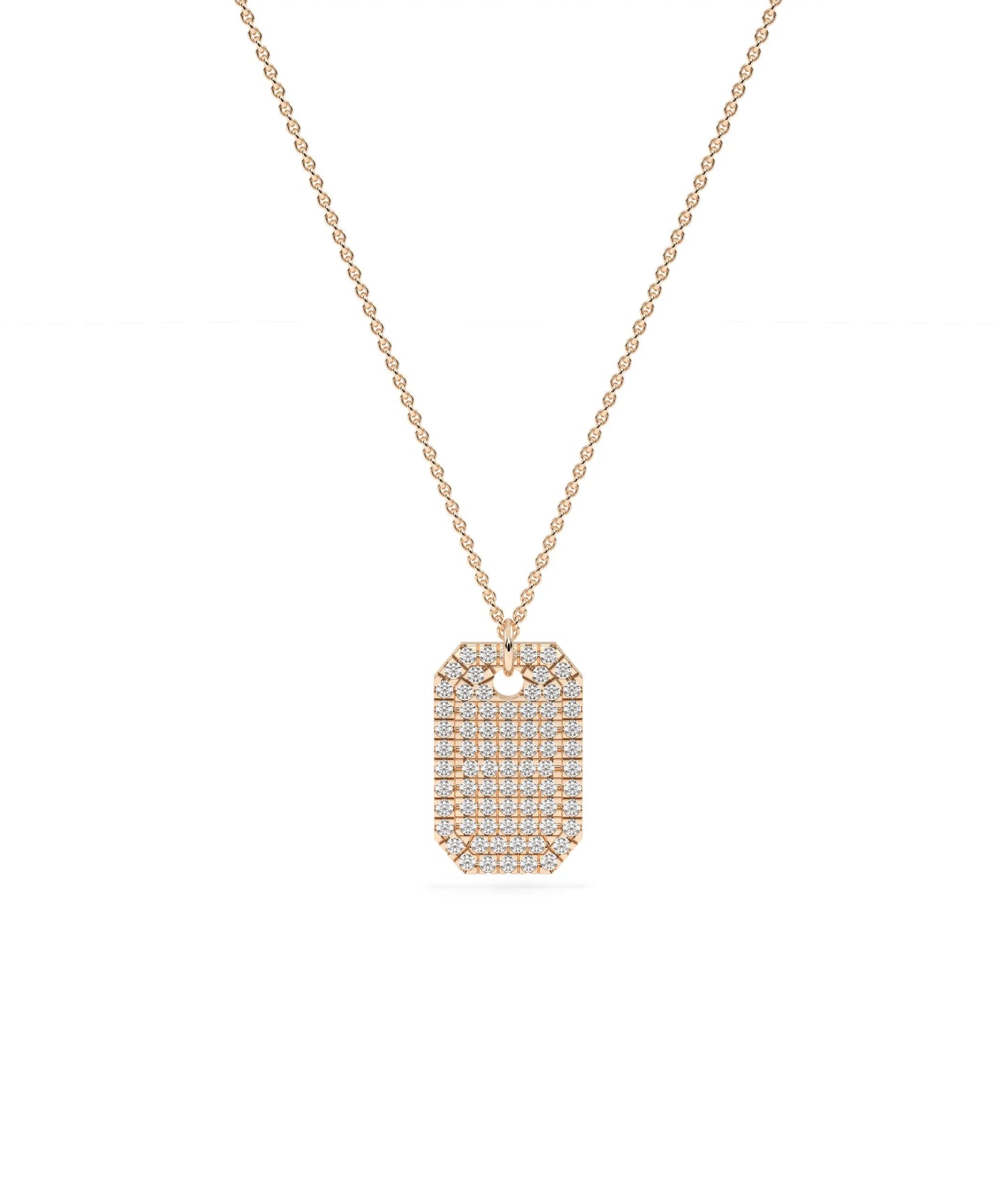 Rose gold Diamond Pave Tag featuring impressive sparkle