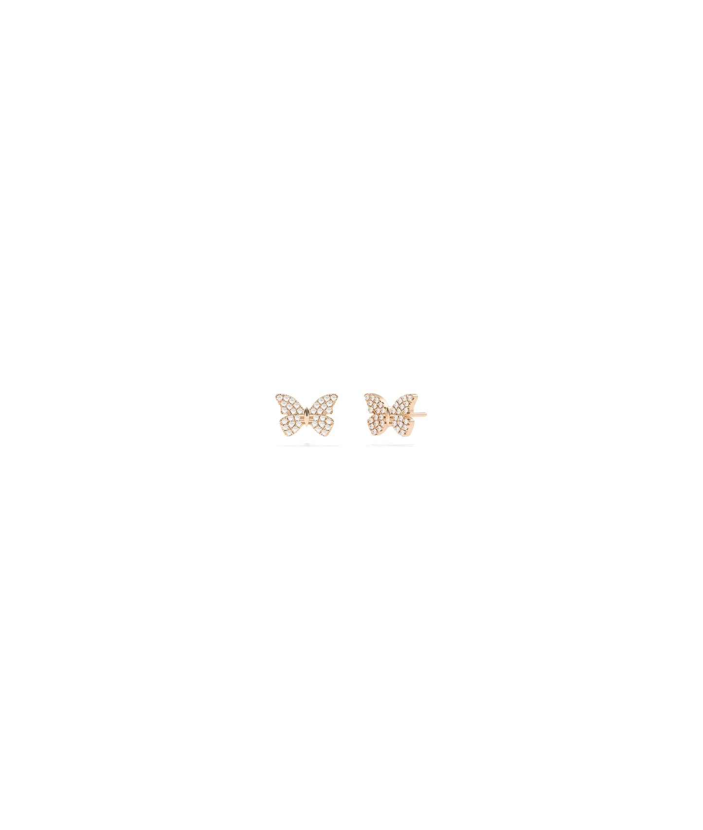 Diamond Pave Butterfly Stud Earring - 79e | Everyday 14K Gold Jewelry