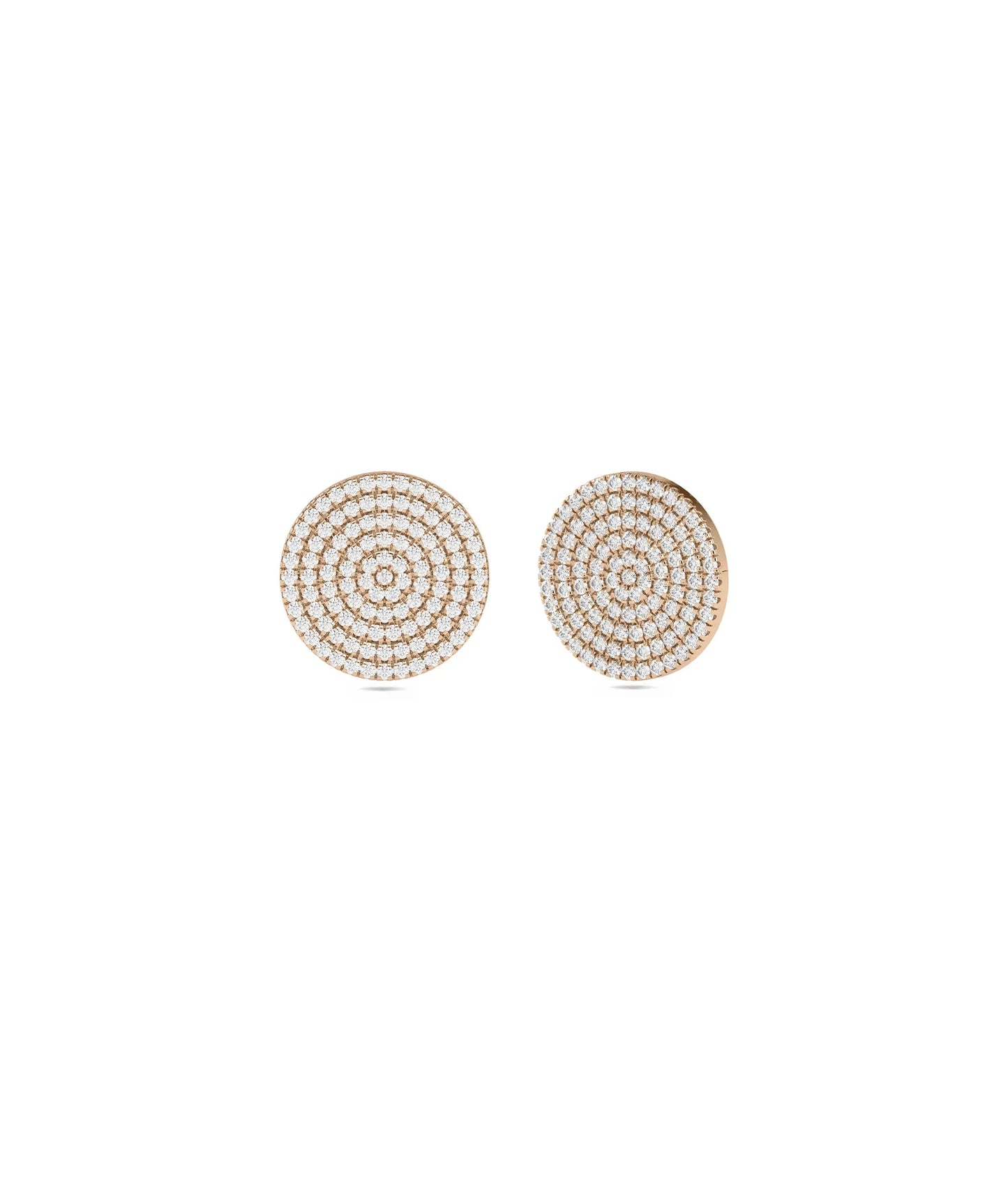 Diamond Pave Disc Stud Earring - 79e | Everyday 14K Gold Jewelry
