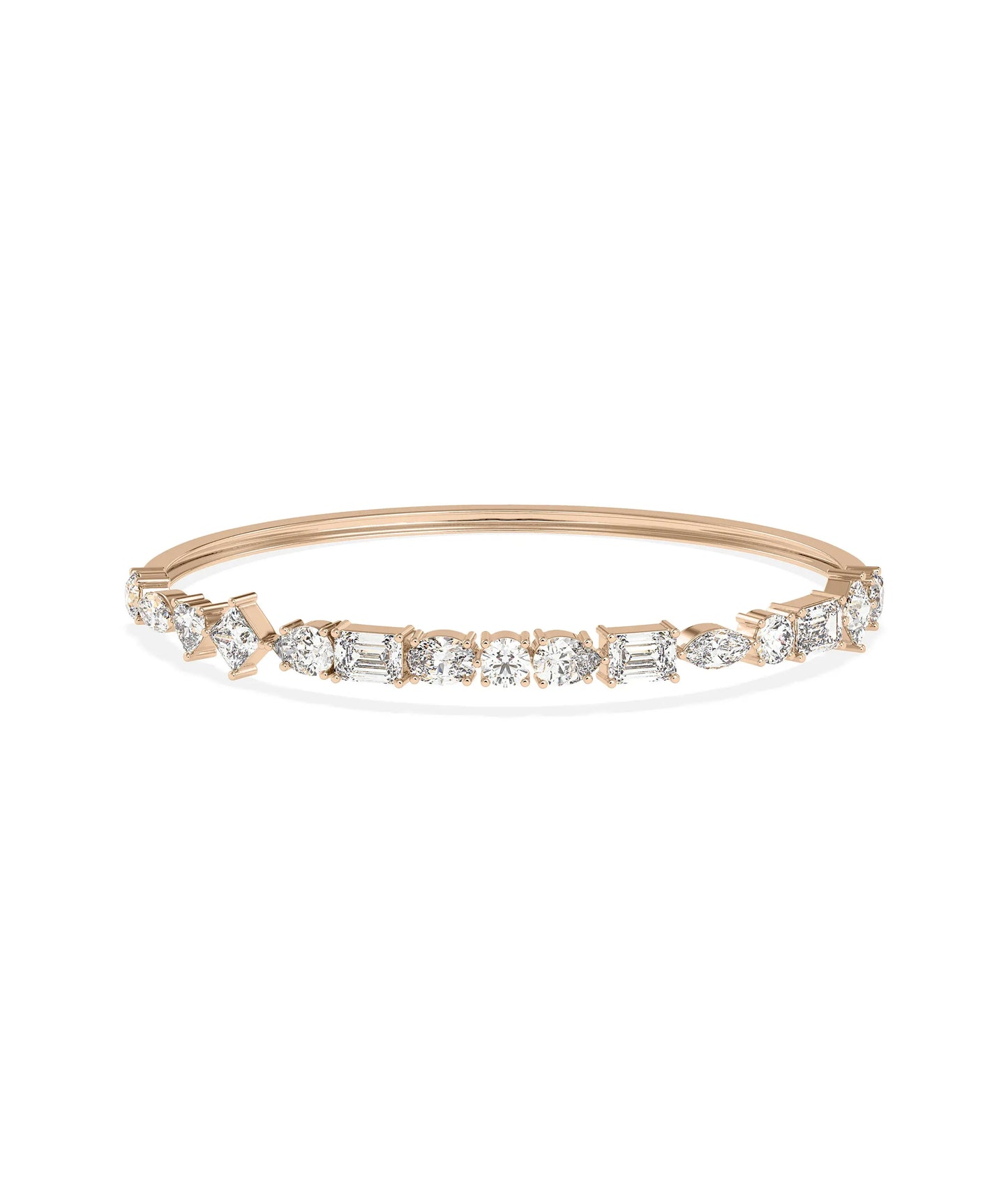 Multi Shape Diamond Bangle - 79e | Everyday 14K Gold Jewelry