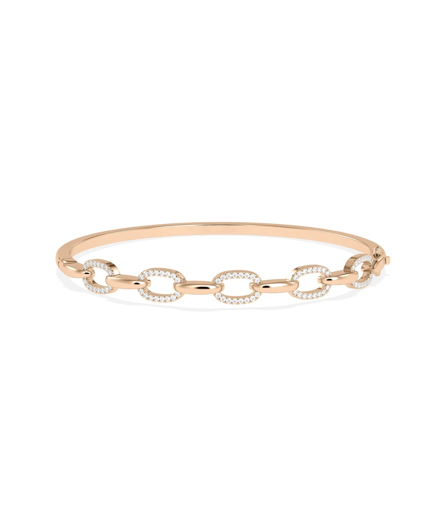 Diamond Link Bangle - 79e | Everyday 14K Gold Jewelry