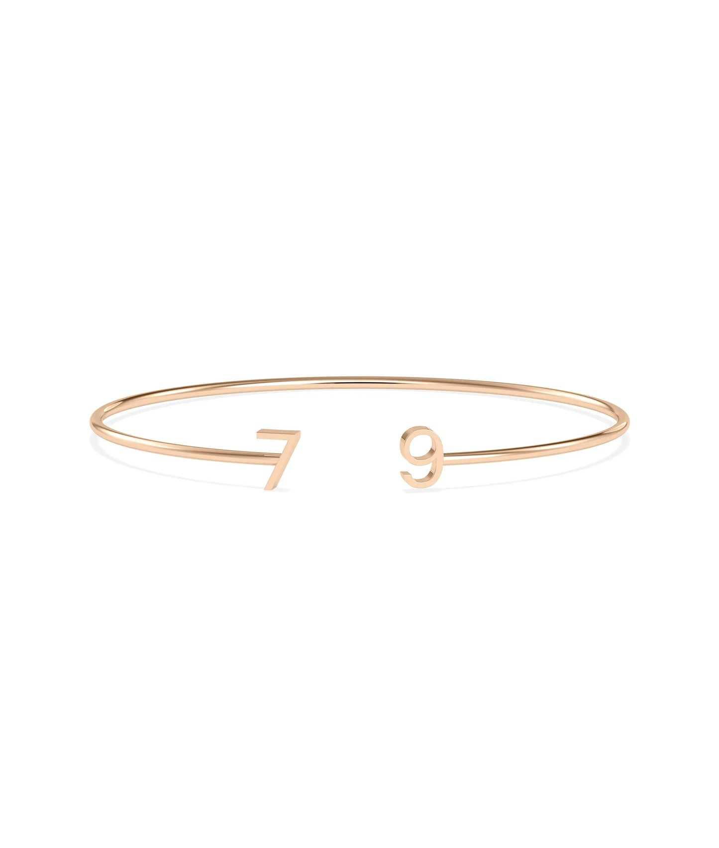 Initials Open Cuff Bangle - 79e | Everyday 14K Gold Jewelry