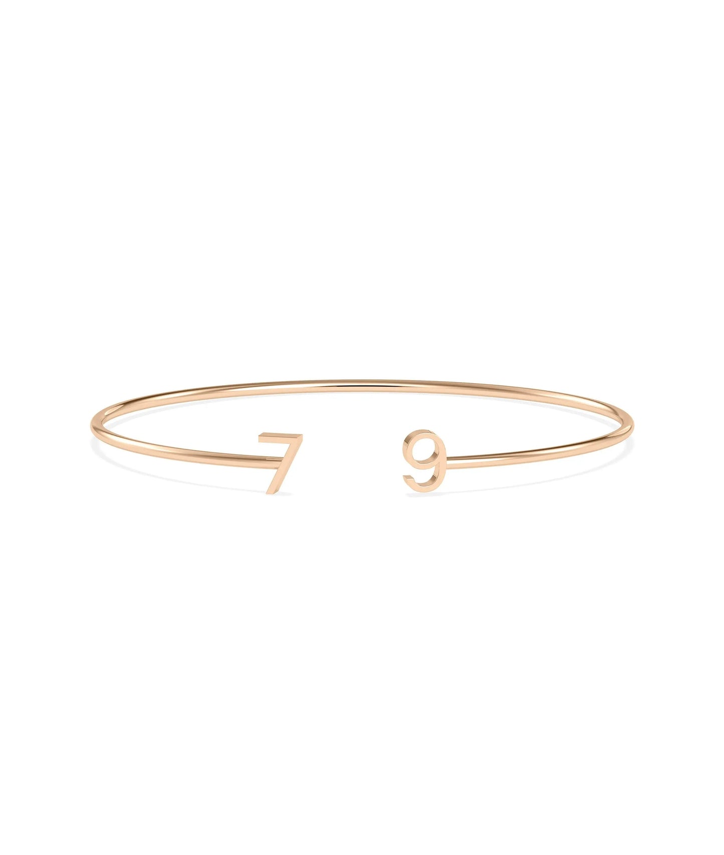 Initials Open Cuff Bangle - 79e | Everyday 14K Gold Jewelry
