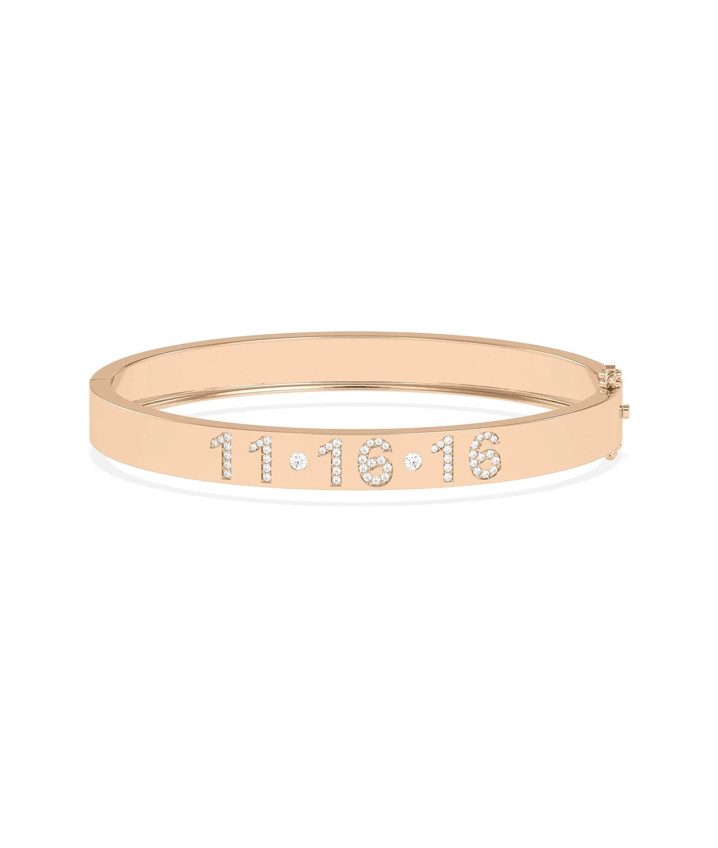 Custom Date Diamond Bangle - 79e | Everyday 14K Gold Jewelry