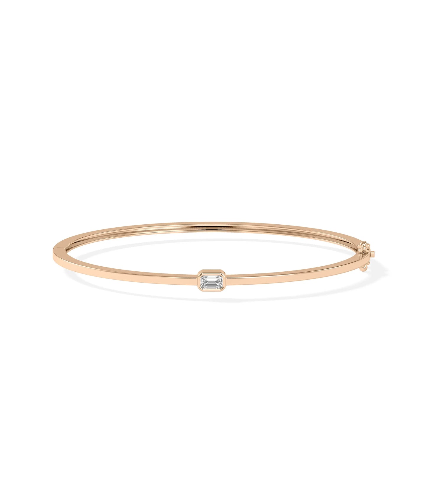 Diamond Bezel Set Bangle - 79e | Everyday 14K Gold Jewelry