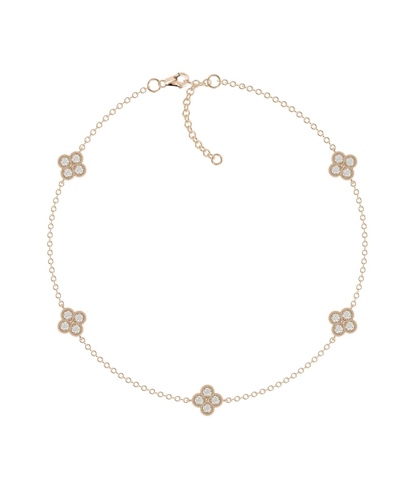 Diamond Clover Cable Chain Bracelet - 79e | Everyday 14K Gold Jewelry