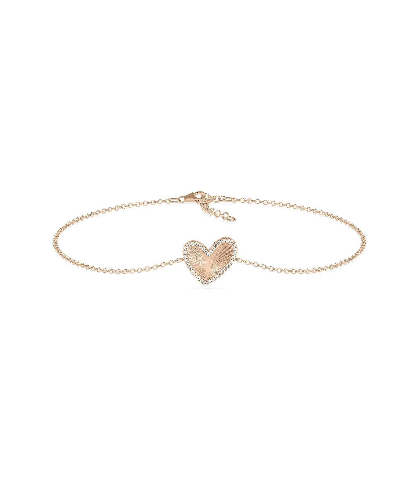Diamond Halo Heart Bracelet - 79e | Everyday 14K Gold Jewelry