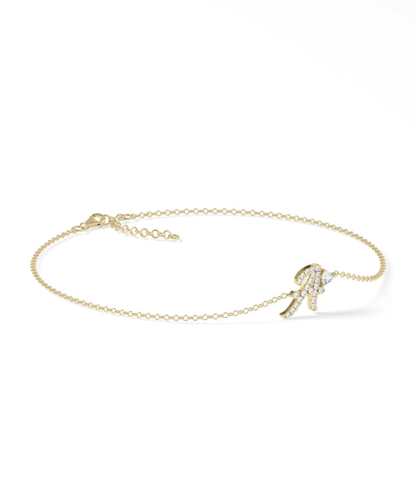 Diamond Initial with Solitaire Bracelet - 79e | Everyday 14K Gold Jewelry alternate view
