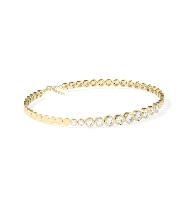 Diamond Graduating Bezel Bracelet - 79e | Everyday 14K Gold Jewelry alternate view