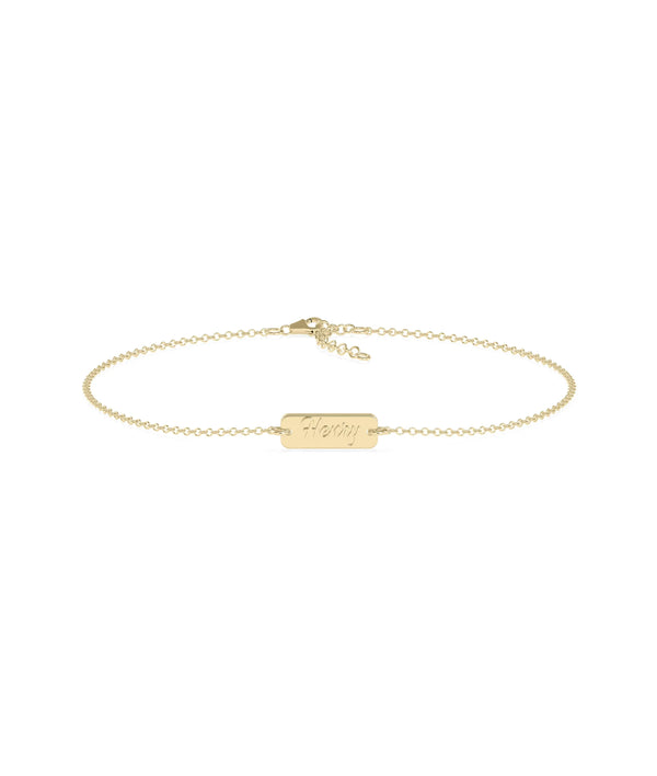 Custom Name Petite Biscuit Bracelet - 79e | Everyday 14K Gold Jewelry