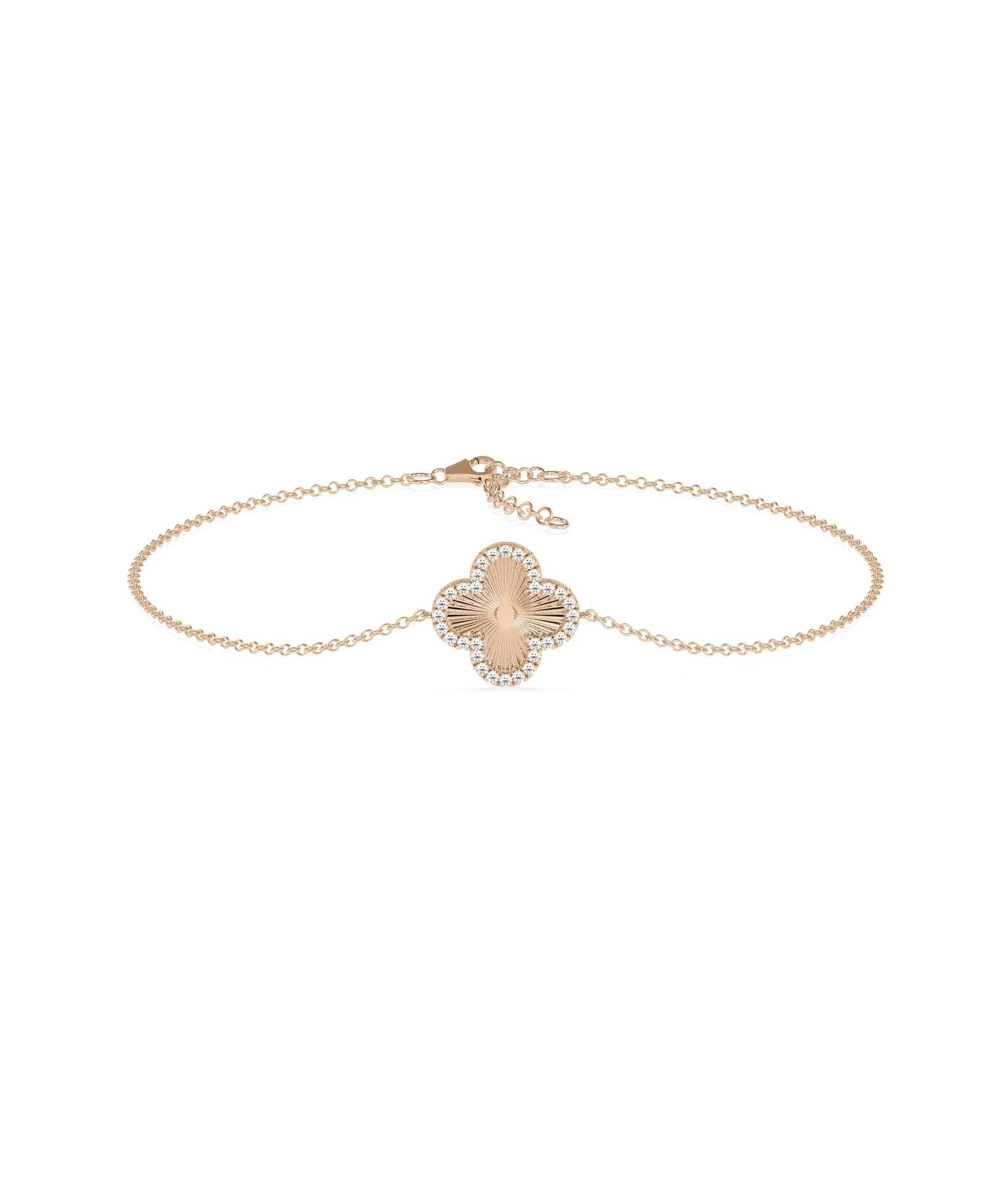 Diamond Outline Clover Bracelet - 79e | Everyday 14K Gold Jewelry