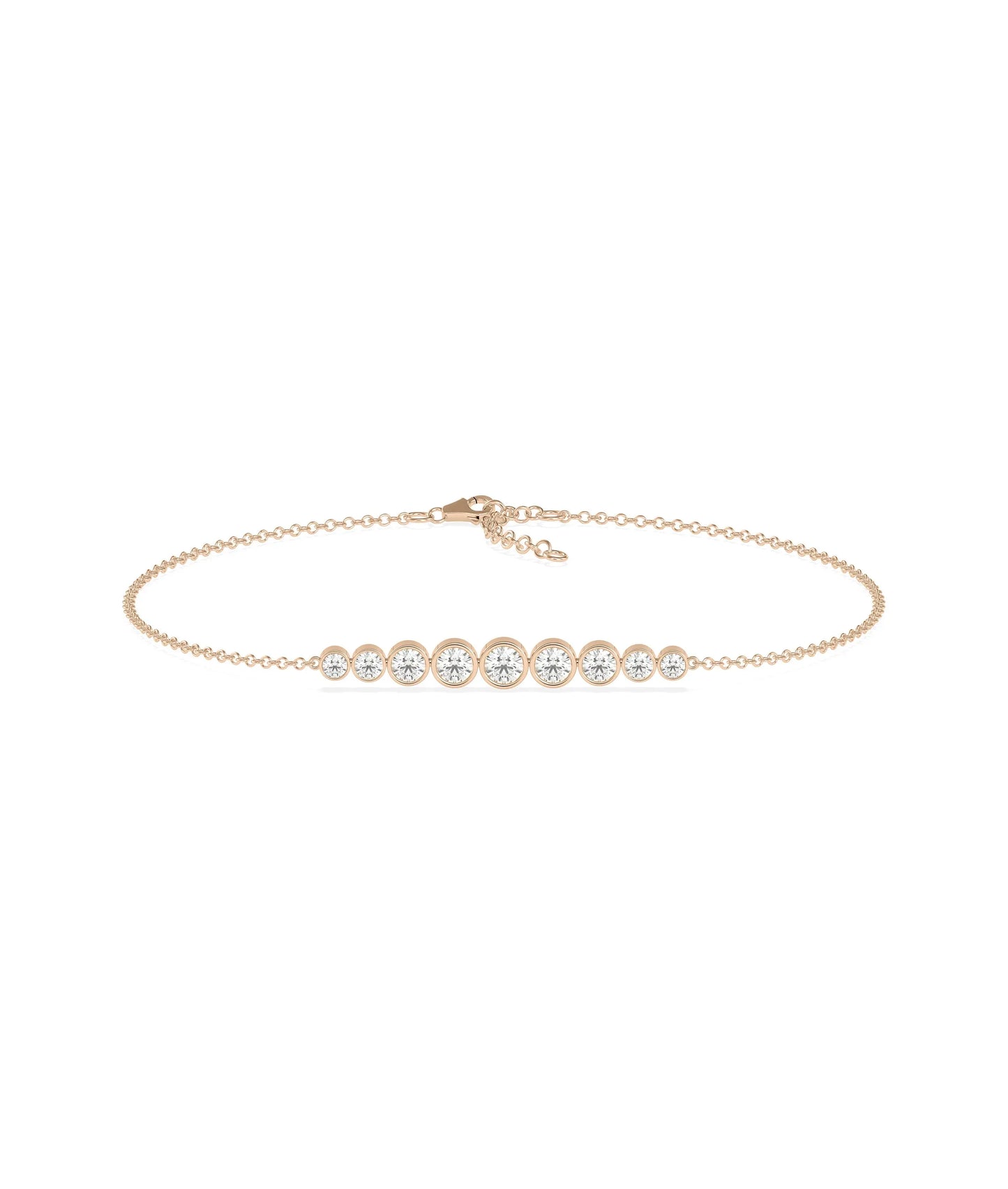 Diamond Graduating Bezel Bracelet - 79e | Everyday 14K Gold Jewelry