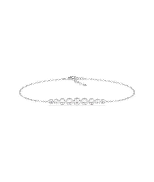 Diamond Graduating Bezel Bracelet - 79e | Everyday 14K Gold Jewelry alternate view