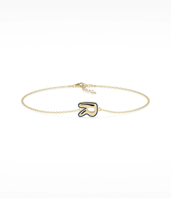 Enamel Outline Initial Bracelet - 79e | Everyday 14K Gold Jewelry alternate view
