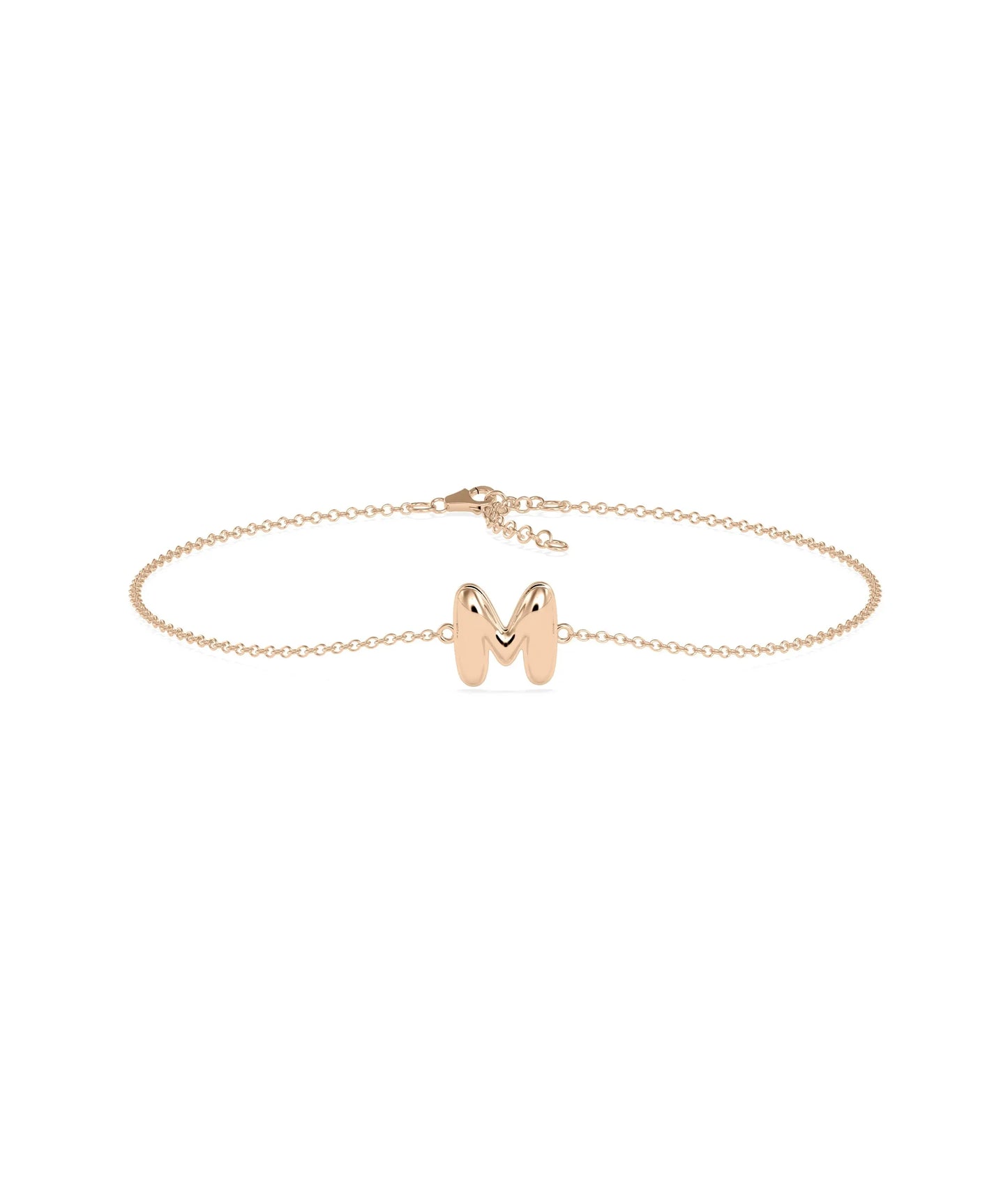 Bubble Initial Cable Chain Bracelet - 79e | Everyday 14K Gold Jewelry