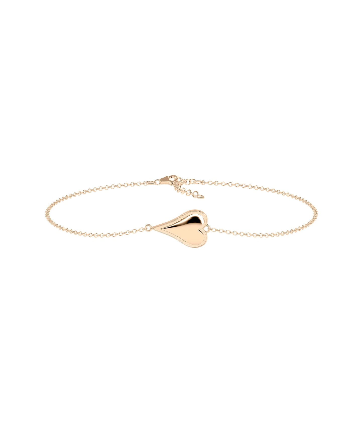 Elongated Bubble Heart Bracelet - 79e | Everyday 14K Gold Jewelry