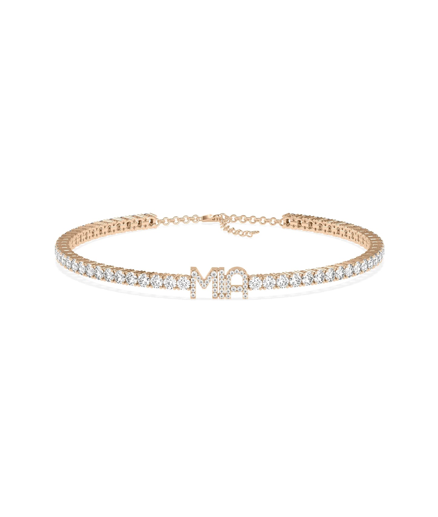 Custom Diamond Pave Name Tennis Bracelet - 79e | Everyday 14K Gold Jewelry