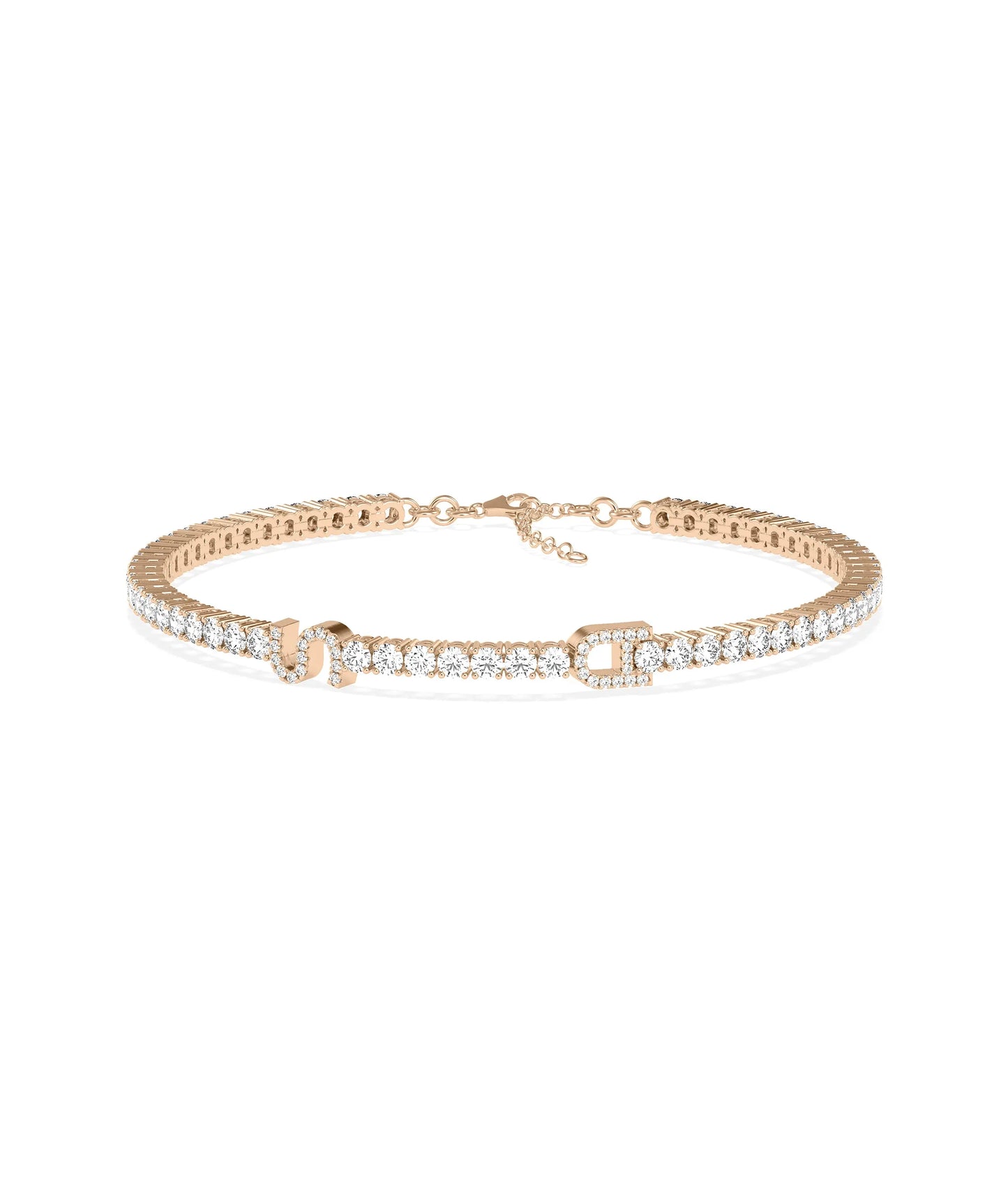 Custom Diamond Pave Initial Tennis Bracelet Bracelet 79e | Everyday 14K Gold Jewelry