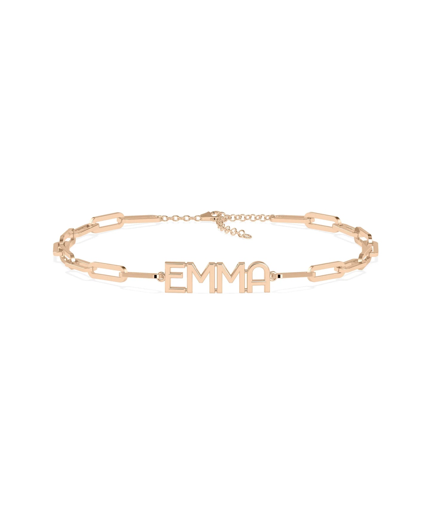 Custom Name Paper Clip Bracelet - 79e | Everyday 14K Gold Jewelry