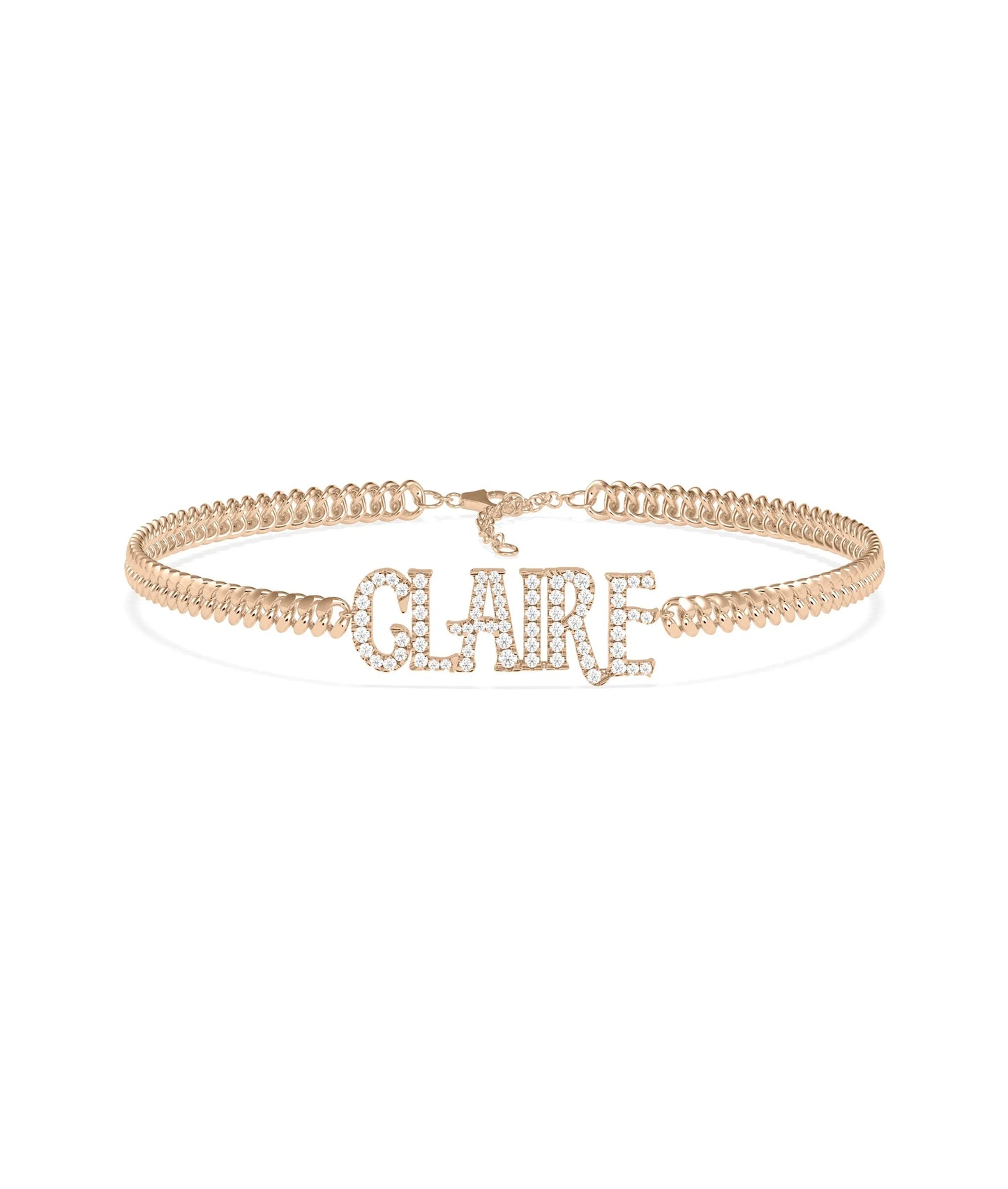 Custom Diamond Name Curb Link Bracelet - 79e | Everyday 14K Gold Jewelry