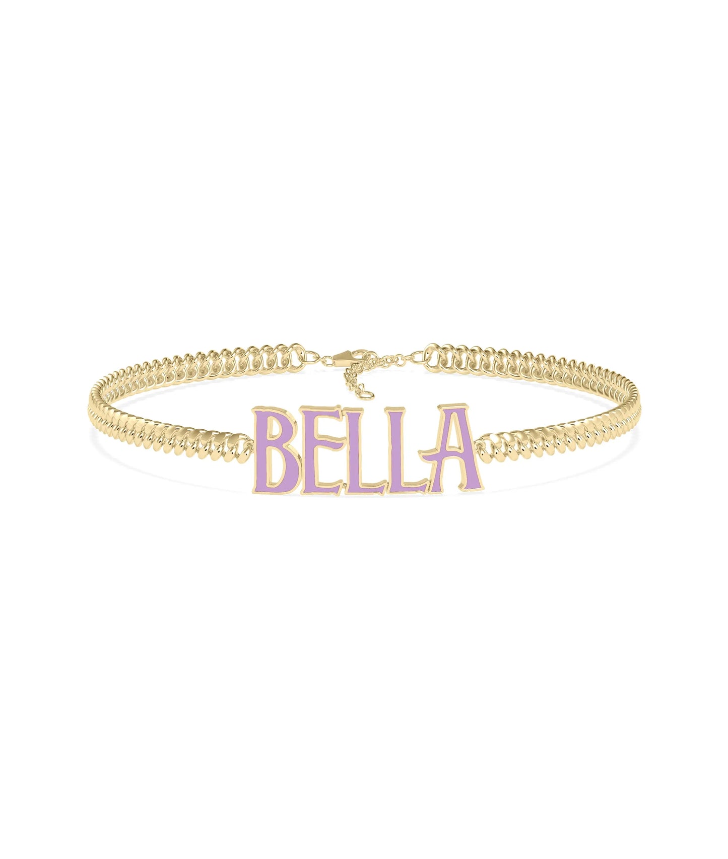 Custom Enamel Name Curb Link Bracelet - 79e | Everyday 14K Gold Jewelry
