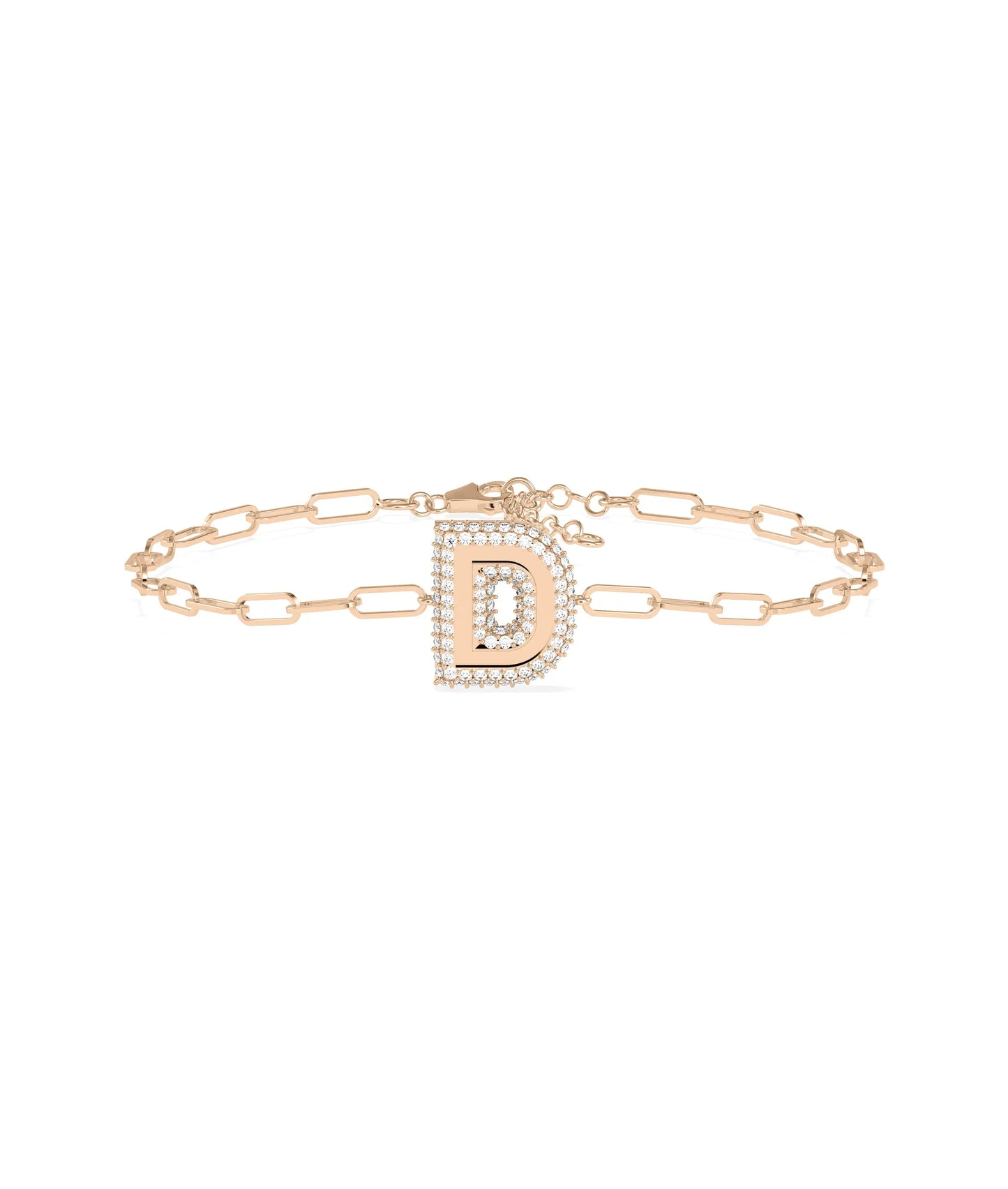 Diamond Outline Initial Bracelet - 79e | Everyday 14K Gold Jewelry