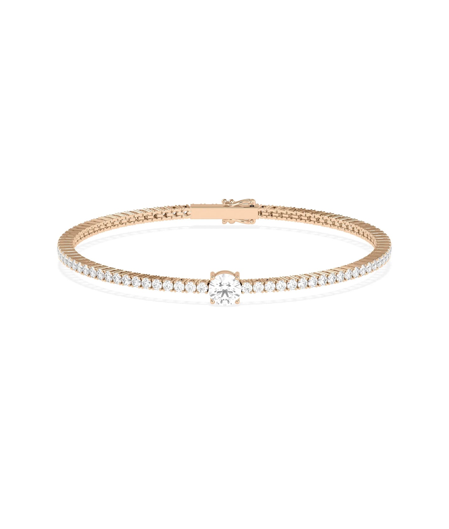 Diamond Tennis Bracelet with Solitaire - 79e | Everyday 14K Gold Jewelry