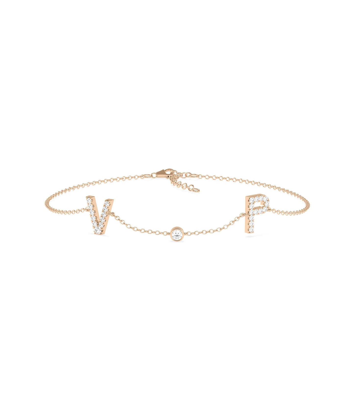 Diamond Initials Cable Chain Bracelet - 79e | Everyday 14K Gold Jewelry
