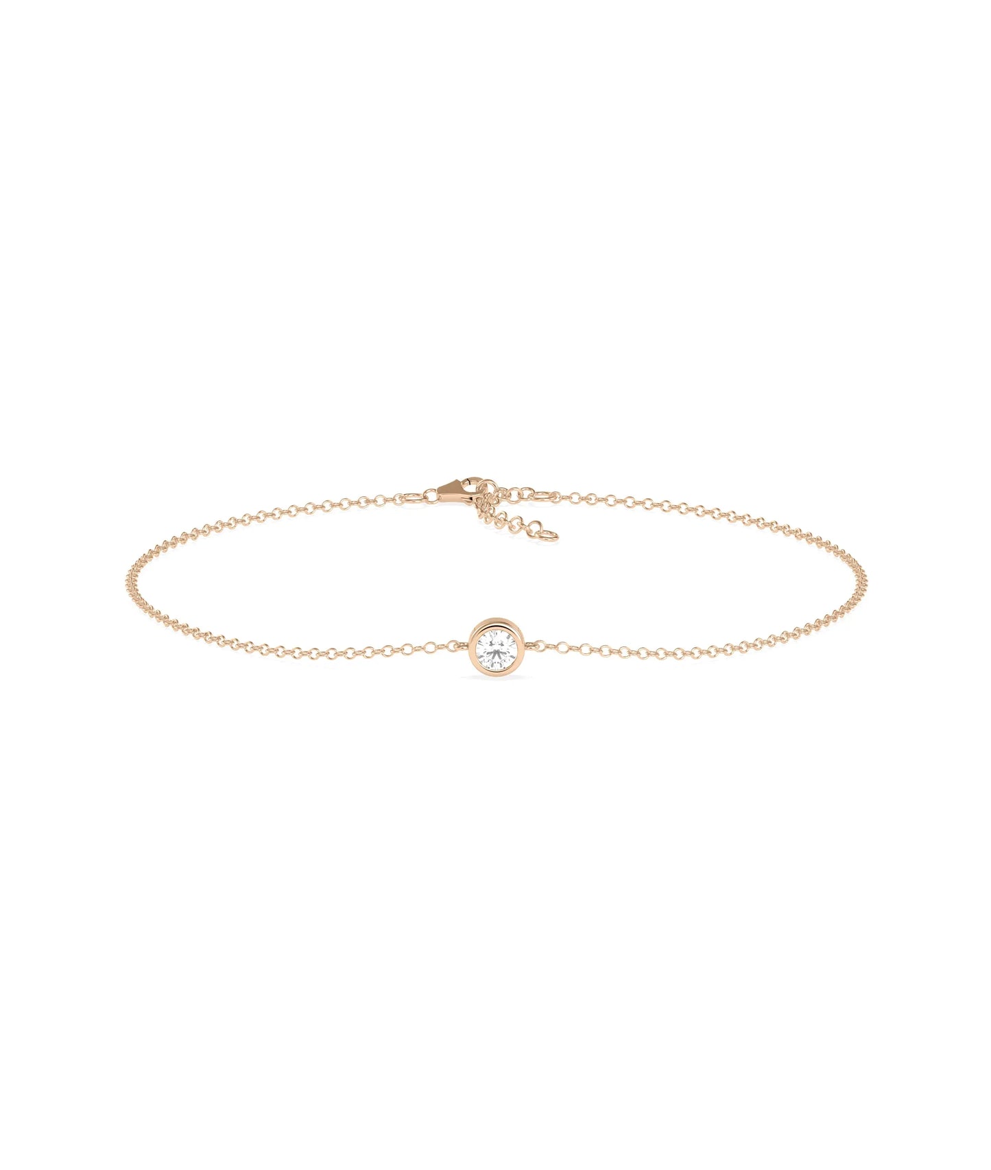 Diamond Bezel Solitiare Bracelet - 79e | Everyday 14K Gold Jewelry