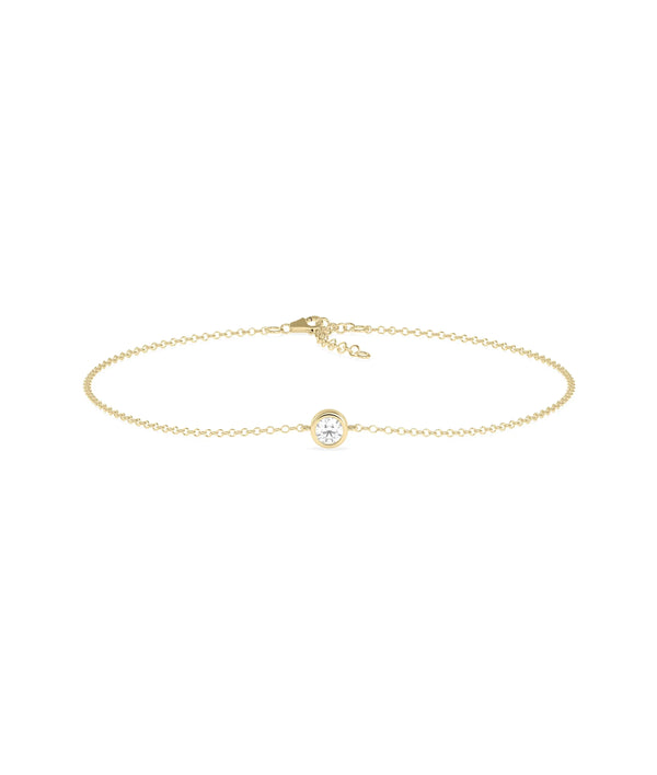 Diamond Bezel Solitiare Bracelet - 79e | Everyday 14K Gold Jewelry