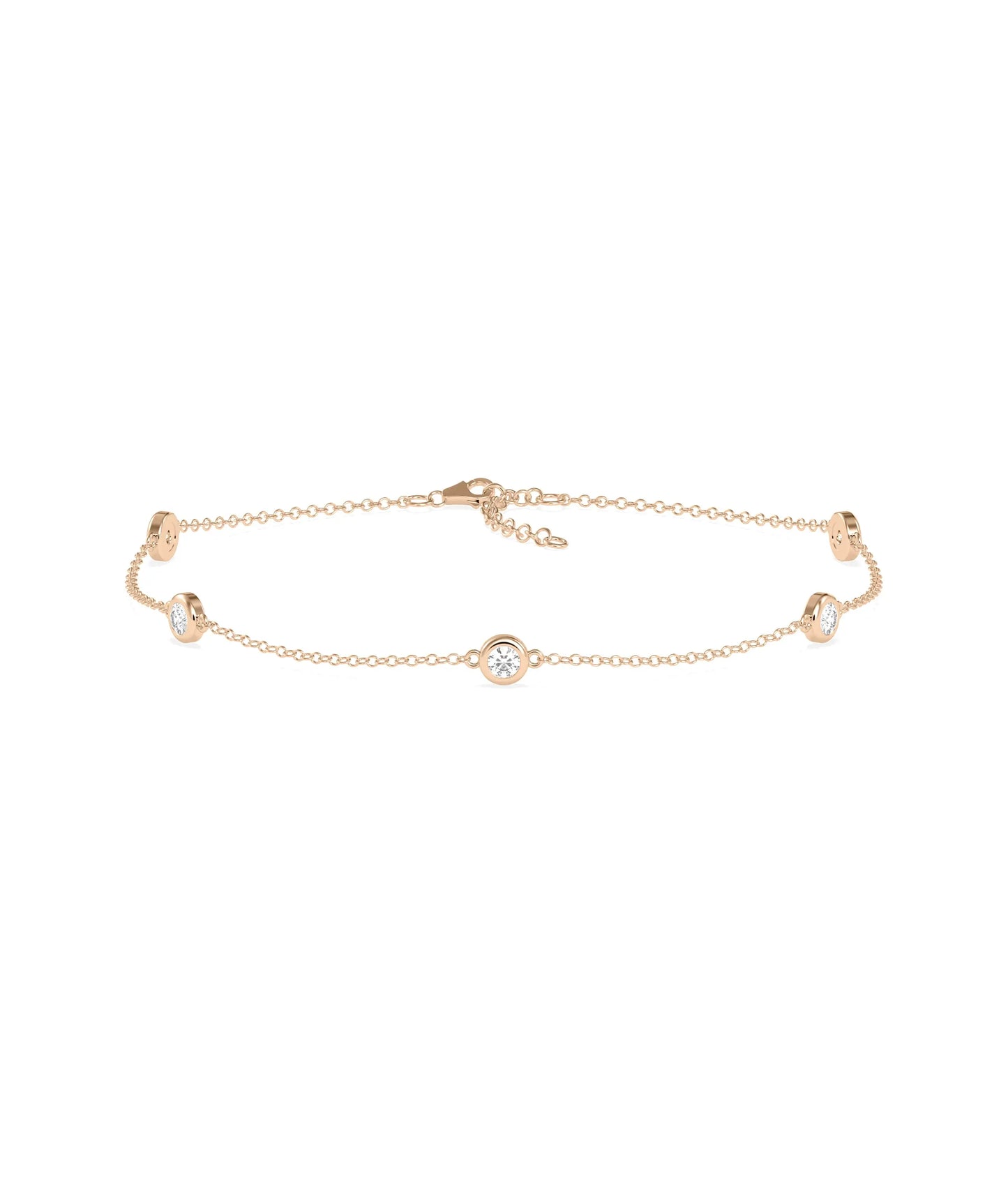 Diamond Bezel Station Bracelet - 79e | Everyday 14K Gold Jewelry