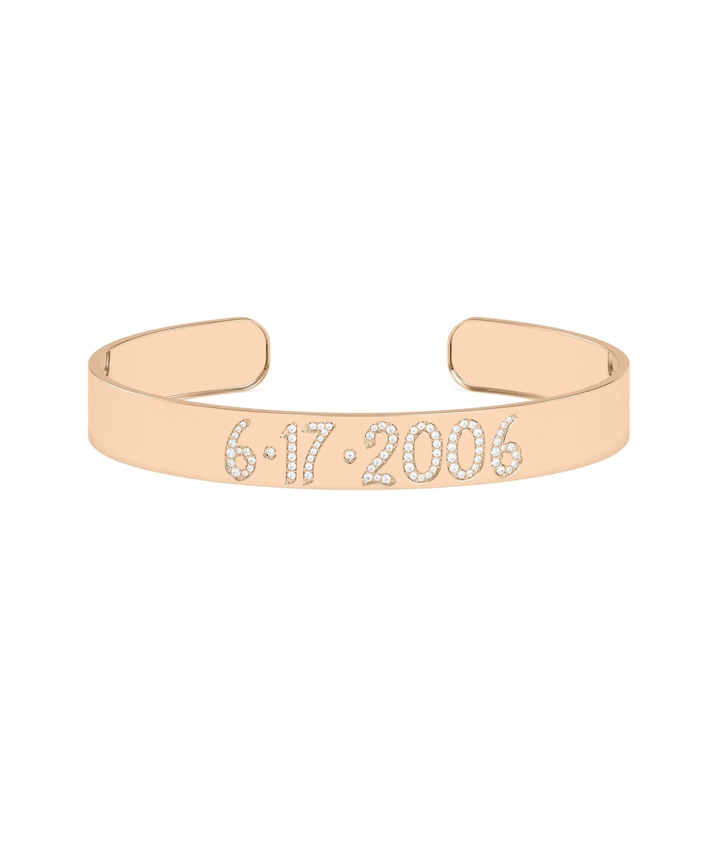 Custom Date Diamond Cuff - 79e | Everyday 14K Gold Jewelry