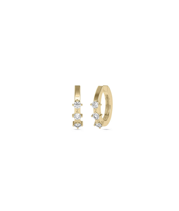 3 Stone Diamond Ear Cuff - 79e | Everyday 14K Gold Jewelry alternate view