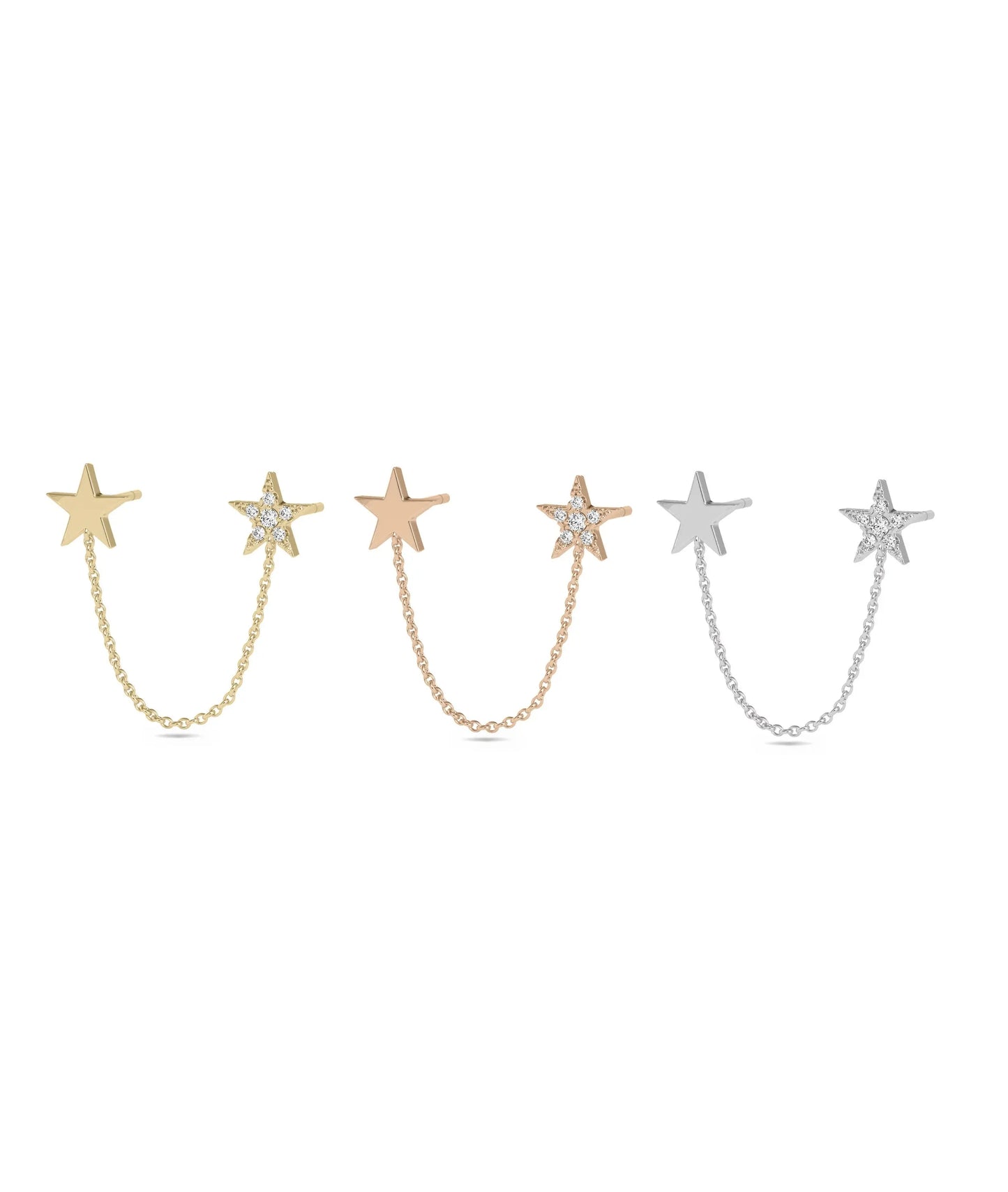 Diamond Star 2 Piercing Earring - 79e | Everyday 14K Gold Jewelry
