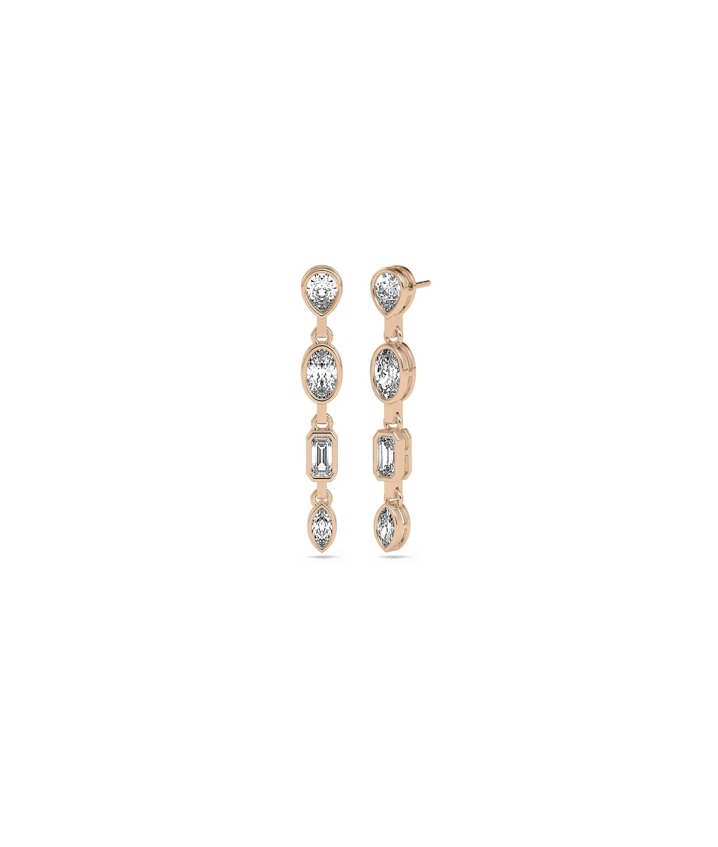 Diamond Solitaire Dangle Stud Earring - 79e | Everyday 14K Gold Jewelry