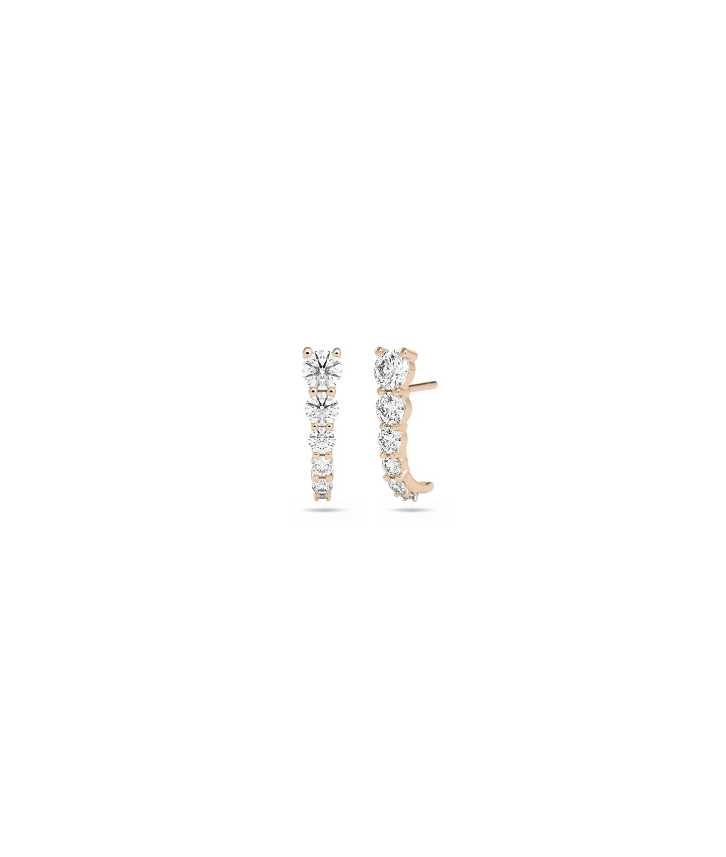 Graduating Diamond Stud Earring - 79e | Everyday 14K Gold Jewelry