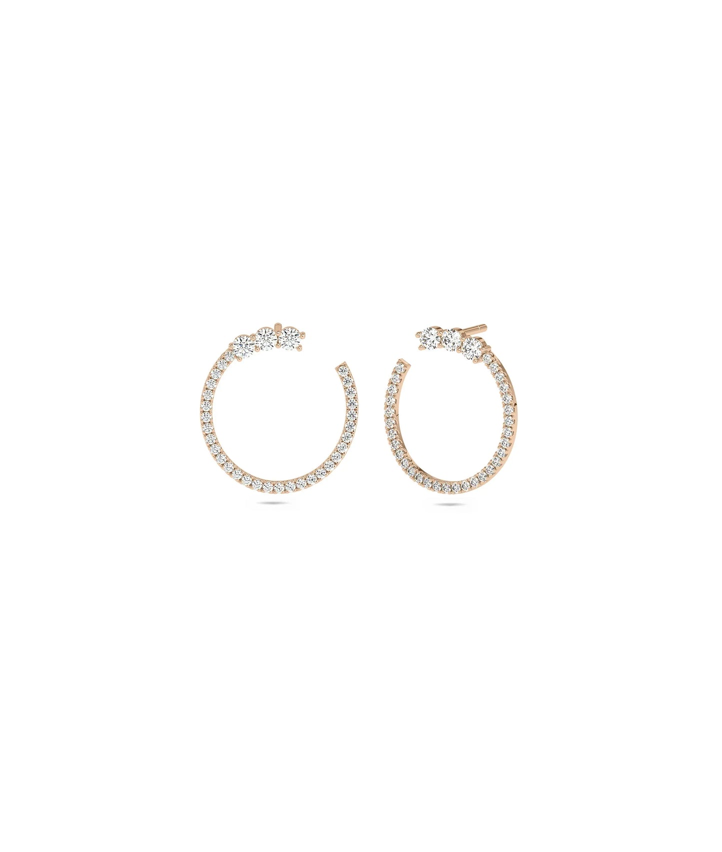 Diamond Circle Earrings - 79e | Everyday 14K Gold Jewelry
