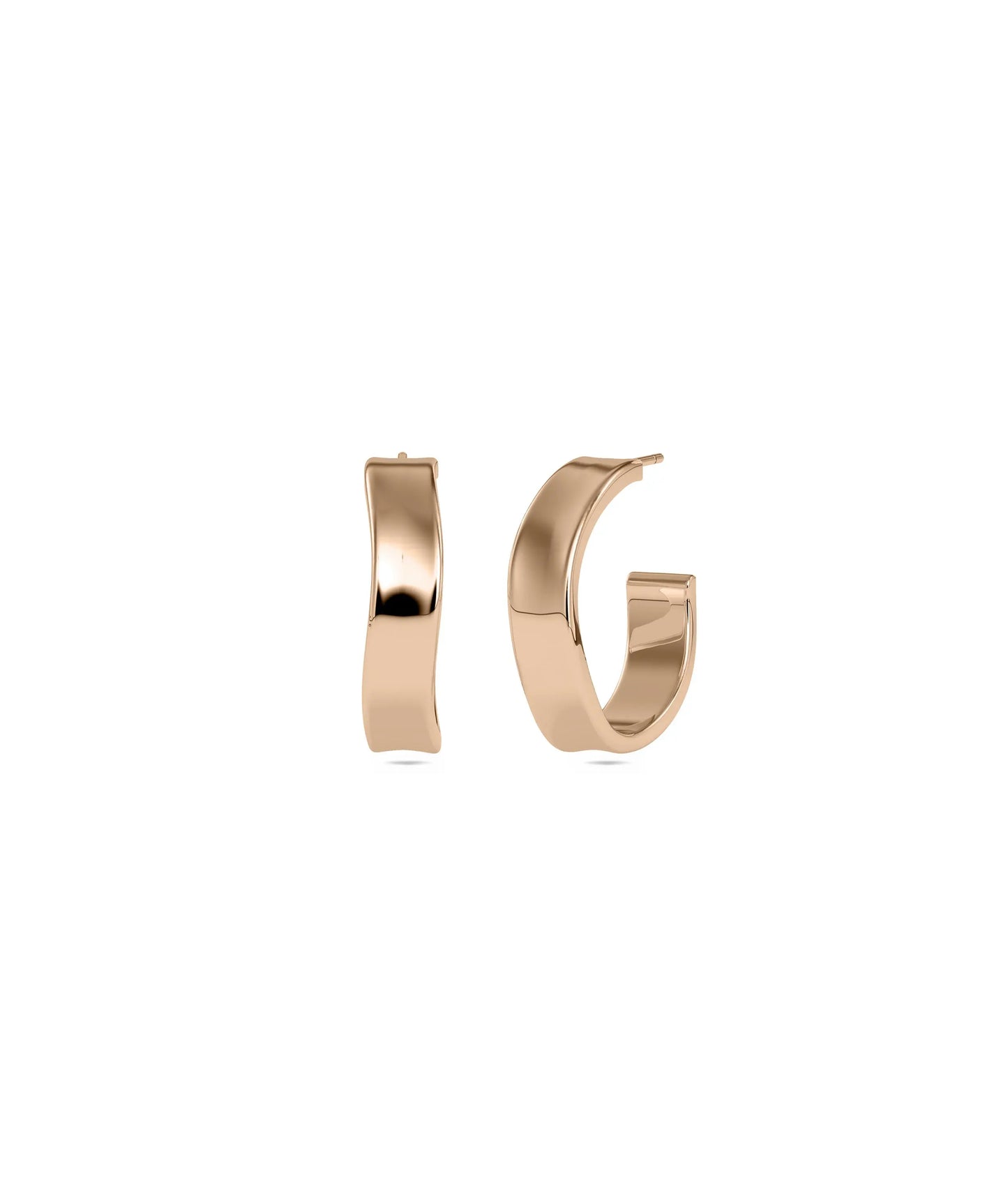 Groovy Gold Half Hoop Earring - 79e | Everyday 14K Gold Jewelry