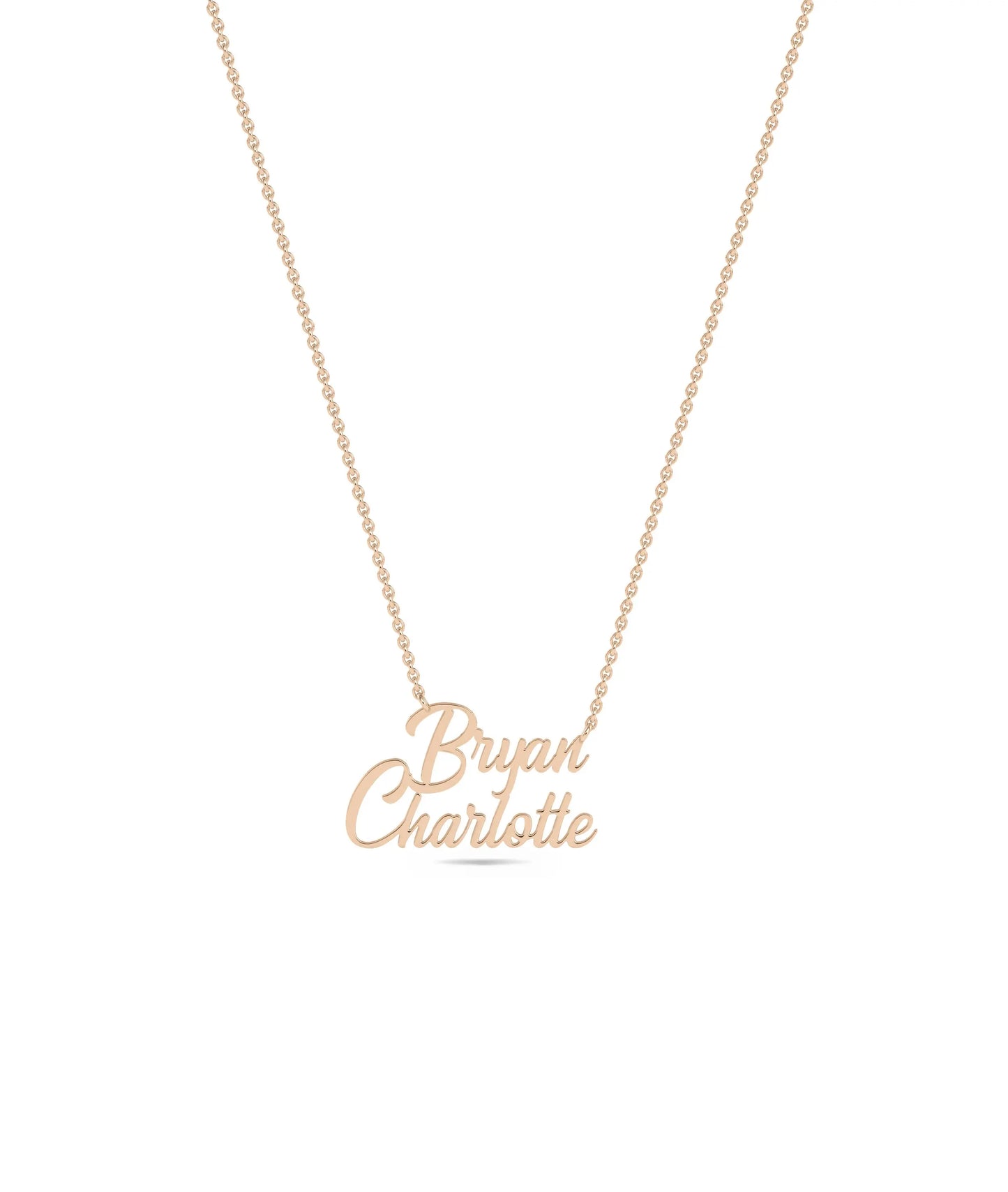 Rose gold Custom Gold Name Necklace with personalized double-row lettering