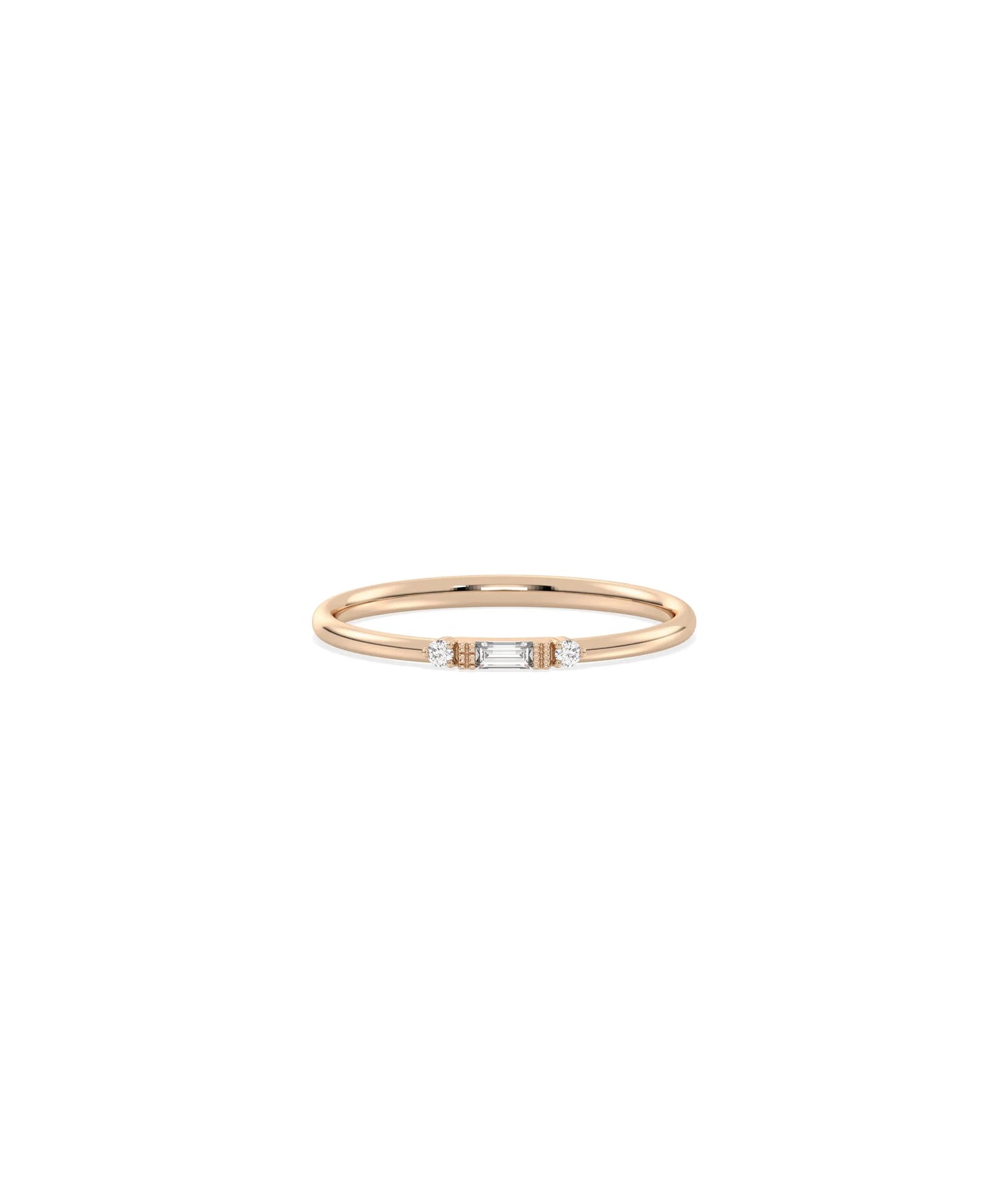 Baguette and Accent Diamond Ring - 79e | Everyday 14K Gold Jewelry