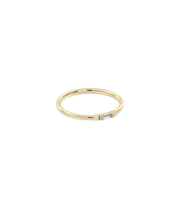 Baguette and Accent Diamond Ring - 79e | Everyday 14K Gold Jewelry alternate view