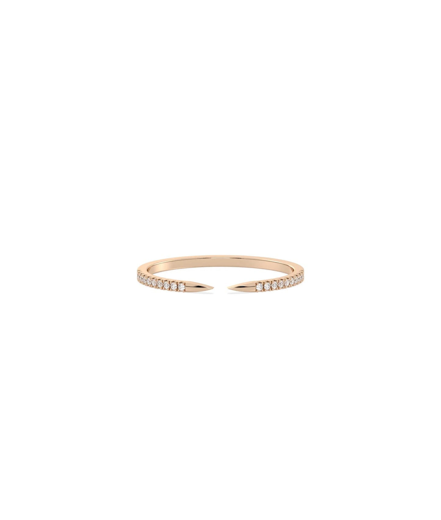 Rose gold Diamond Split Pave Band Ring with architectural split band and diamonds