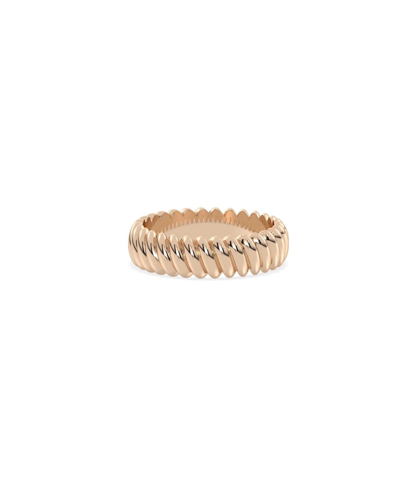Rose gold Gold Twist Band Ring with timeless twisted rope and dimensional texture