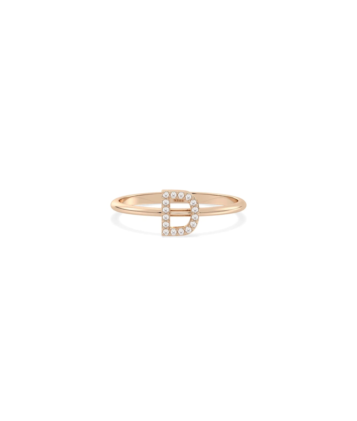 Diamond Initial Letter Ring - 79e | Everyday 14K Gold Jewelry