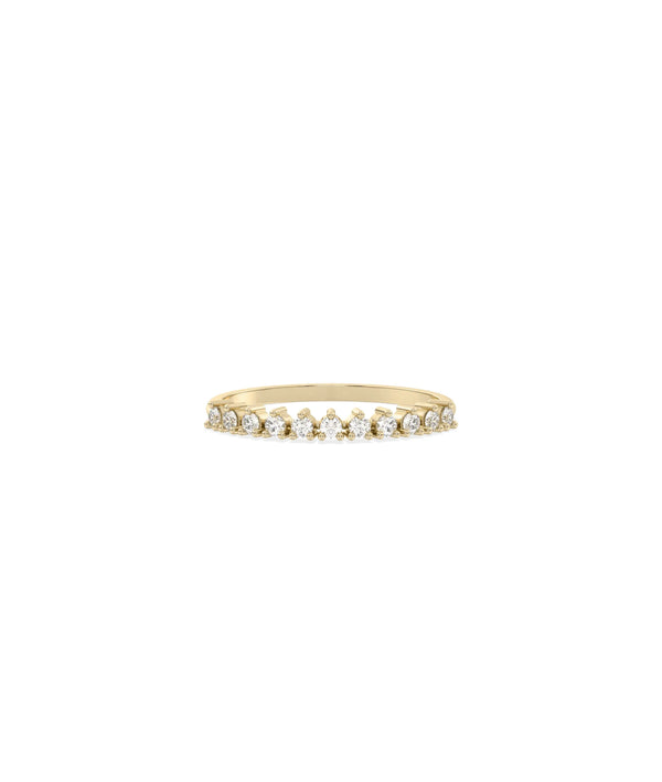 3 Prong Diamond Band Ring - 79e | Everyday 14K Gold Jewelry