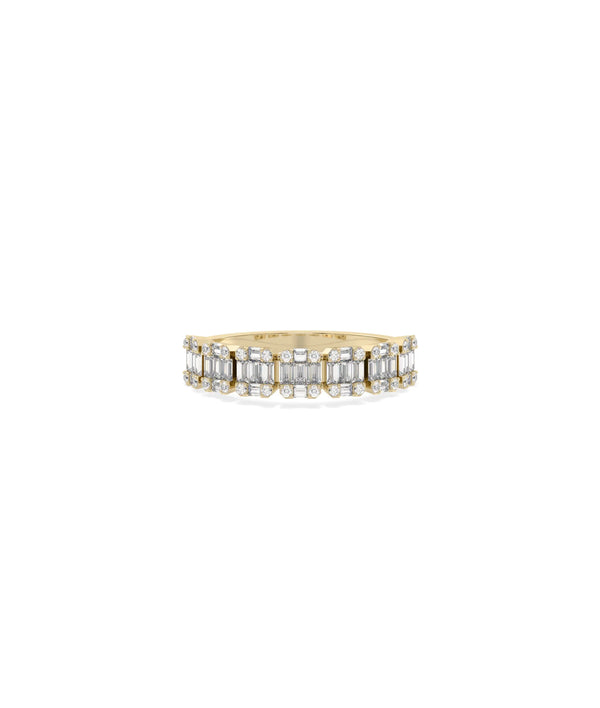 Diamond Illusion Set Band Ring yellow gold showcasing reflective setting technique