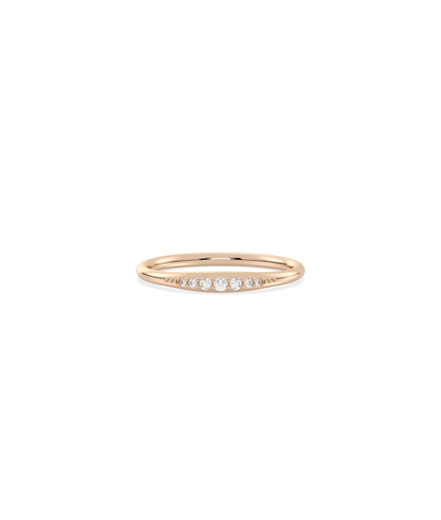 Narrow to Wide Diamond Band Ring - 79e | Everyday 14K Gold Jewelry