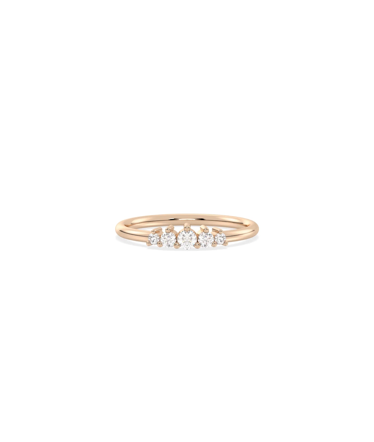 Rose gold Graduating Diamond Band Ring with elegant graduating diamond flow