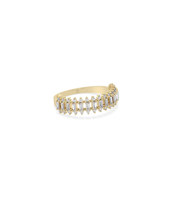 Diamond Baguette Band Ring side profile showing 6mm width and diamond setting alternate view