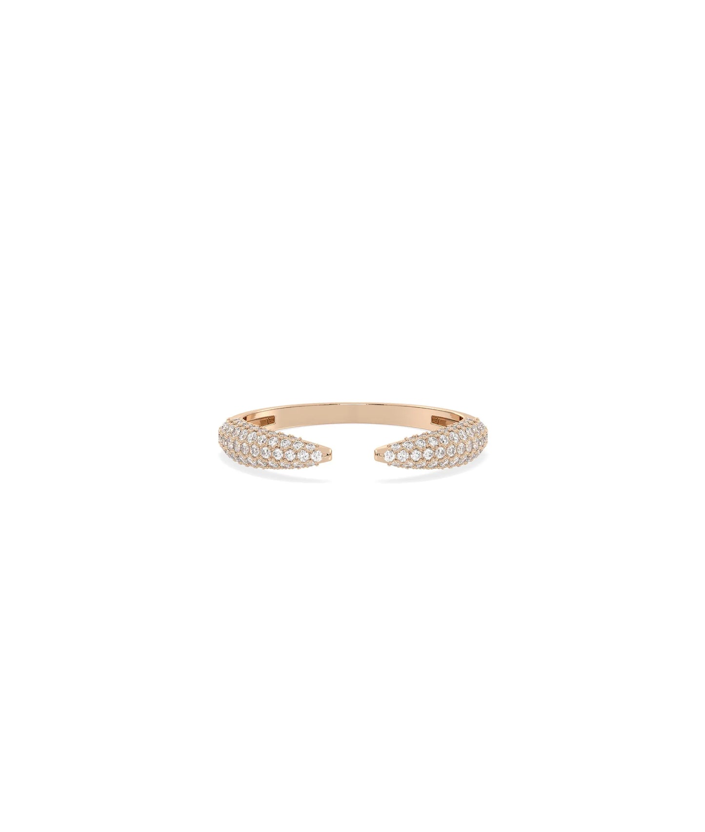 Rose gold Gold Pave Split Ring with modern split band and brilliant diamonds